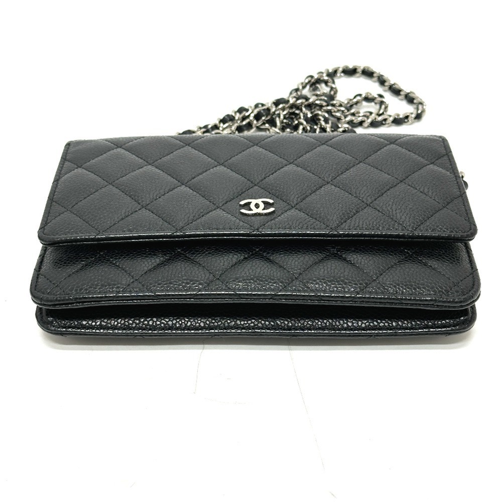 CHANEL Authentic Black Caviar Leather Logo Wallet - Picture 3 of 16